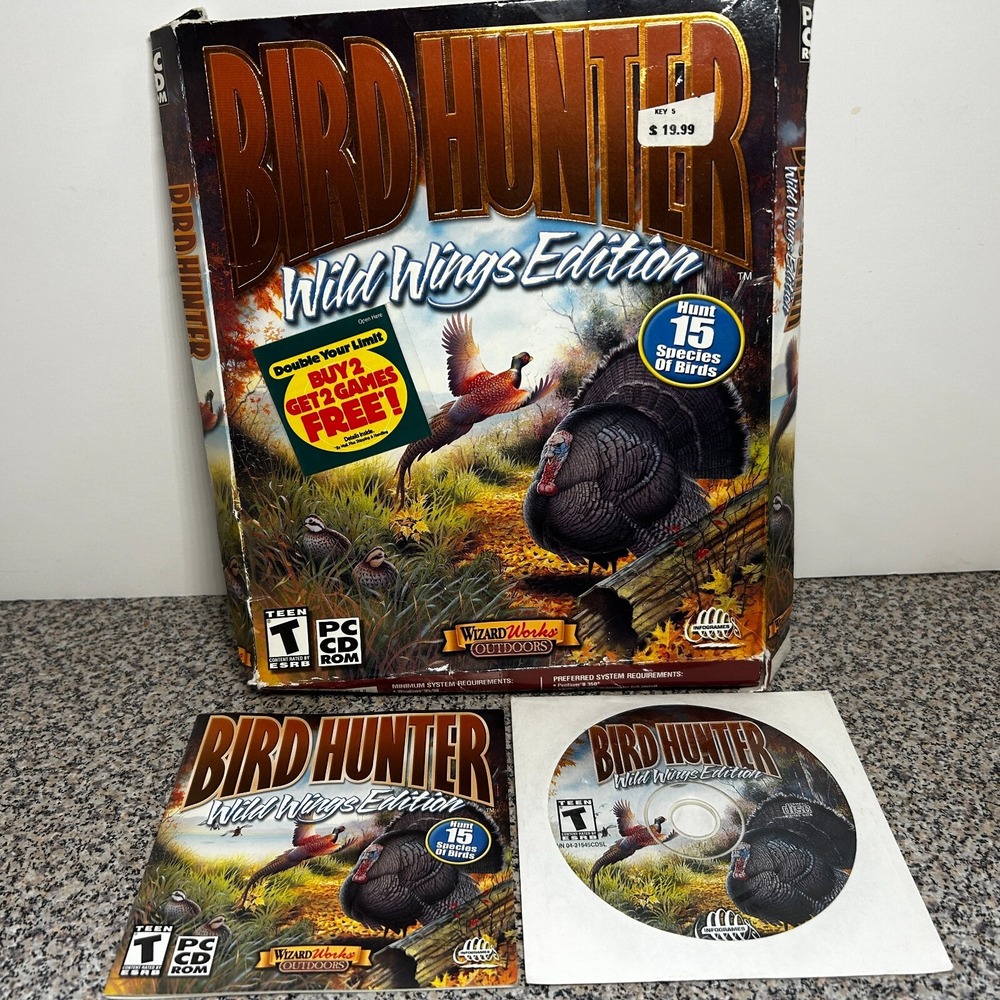 PC Games (3) Y2K -Bird Hunter:Wild Wings, Duck‎ Hunter, Roller Coaster Tycoon